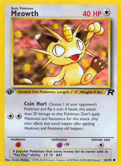 Meowth (Team Rocket) Graded PSA 4 1st Edition