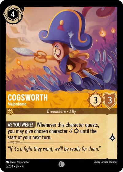 Cogsworth - Majordomo (Ursula's Return) Near Mint Cold Foil